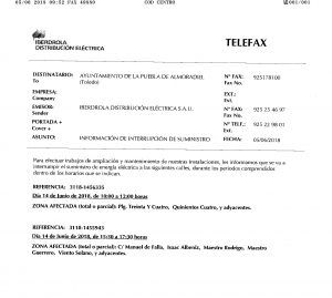 Aviso de Iberdrola
