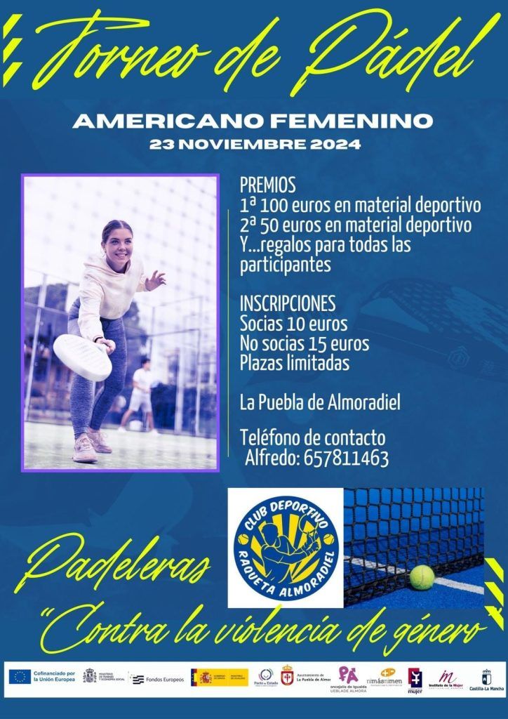 Torneo de Pádel Americano Femenino La Puebla de Almoradiel 23 de noviembre 2024 - Contra la Violencia de Género