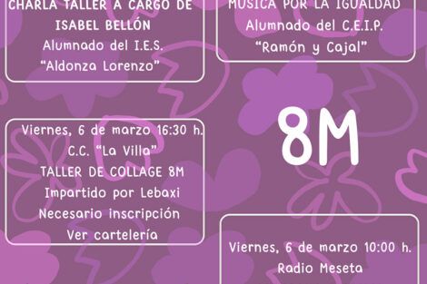 Cartel programación 8M 2026 en La Puebla de Almoradiel